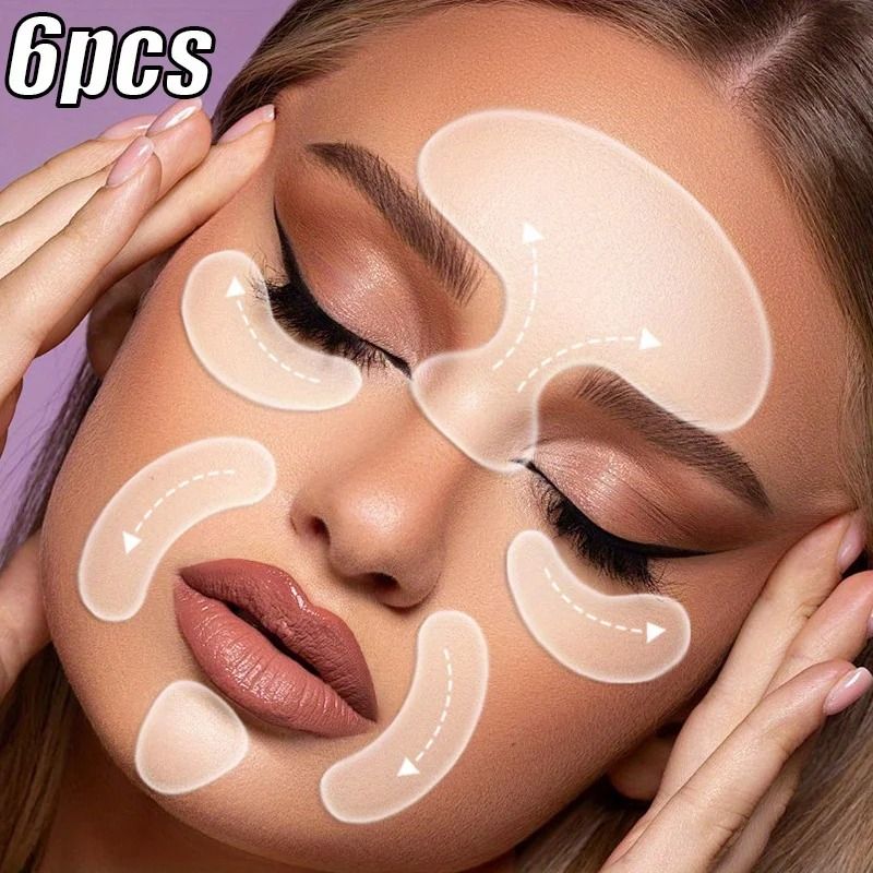Reusable Silicone Anti Wrinkle Face and Neck Pads Set of 6