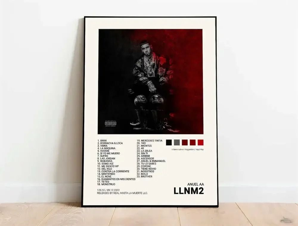 Latin Rap Music Poster Canvas Album Cover Aesthetic Wall Art Print