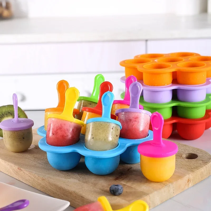 Silicone Popsicle Mold DIY Ice Cream and Fruit Pop Maker