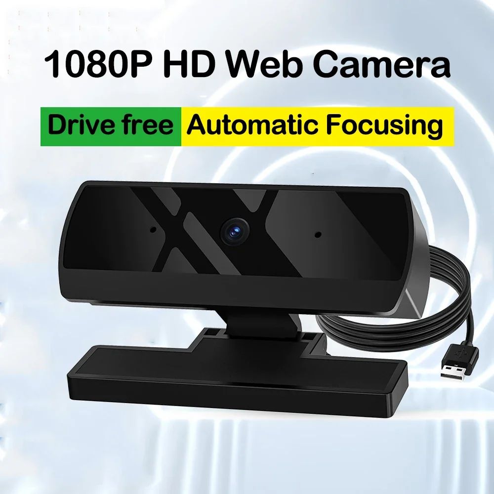 Full HD 1080P Autofocus Webcam with Microphone - USB 1080P Webcam for PC, Laptop & Live Streaming