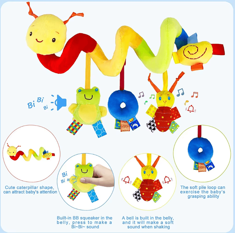 SnuggleSpin Baby Spiral Activity Toy – Musical Hanging Crib & Stroller Companion