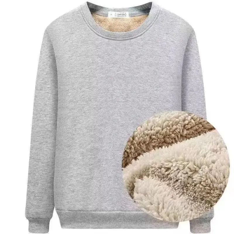 Mens Winter Warm Fleece Lined Thermal Pullover Shirt Crew Neck Long Sleeve Basic Sweatshirt