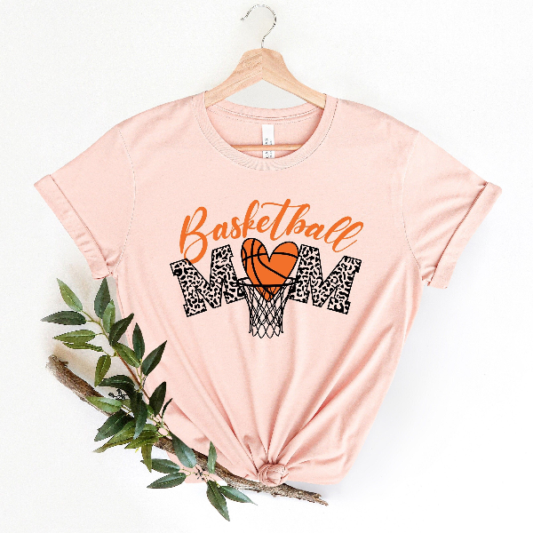 Basketball Mom Leopard Shirt Game Day Mom Tee Gift
