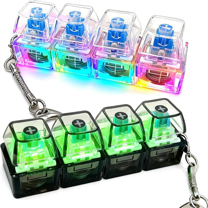 LED Keyboard Fidget Toy Stress Relief Keychain