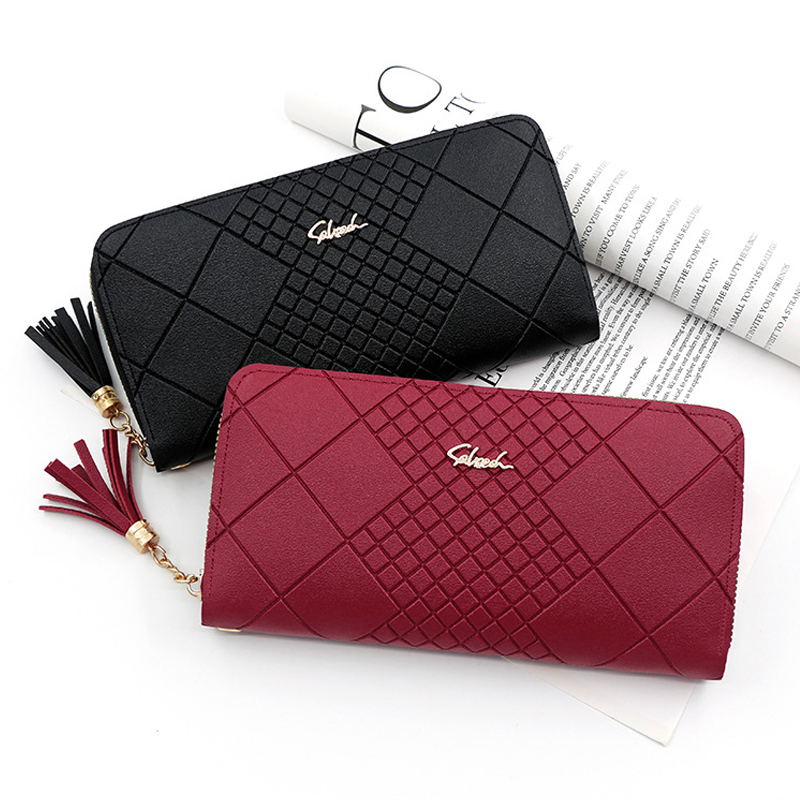 Large Capacity Zipper Coin Purse with Card Holder, Women's Long PU Leather Wallet, Stylish Wristlet Phone Handbag