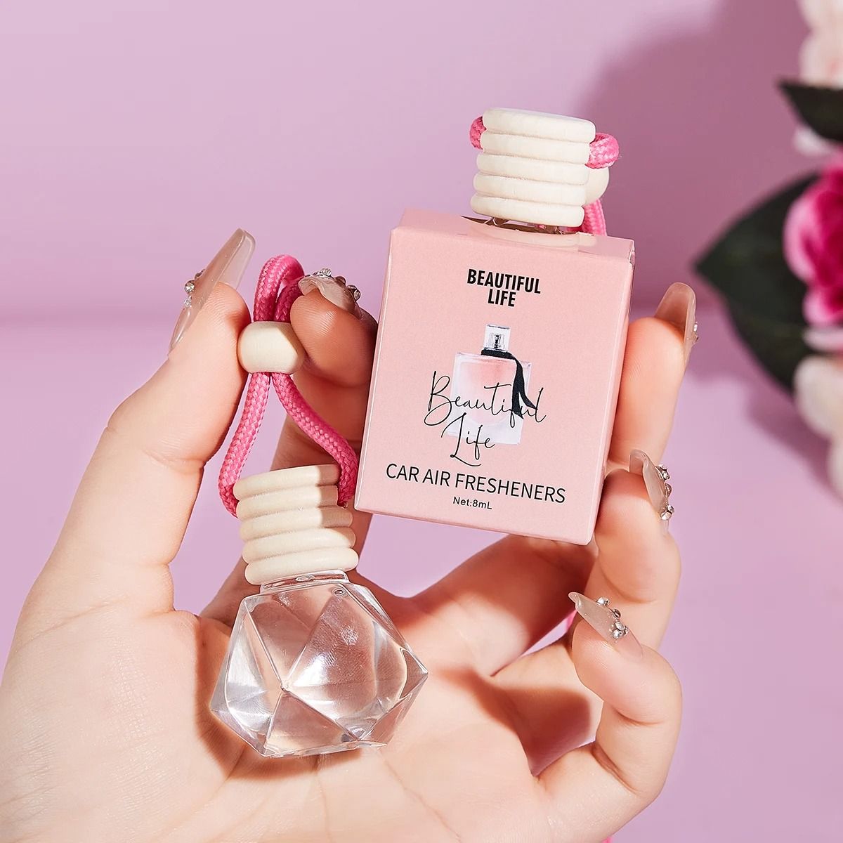 Pink Car Fragrance Pendant Air Freshener