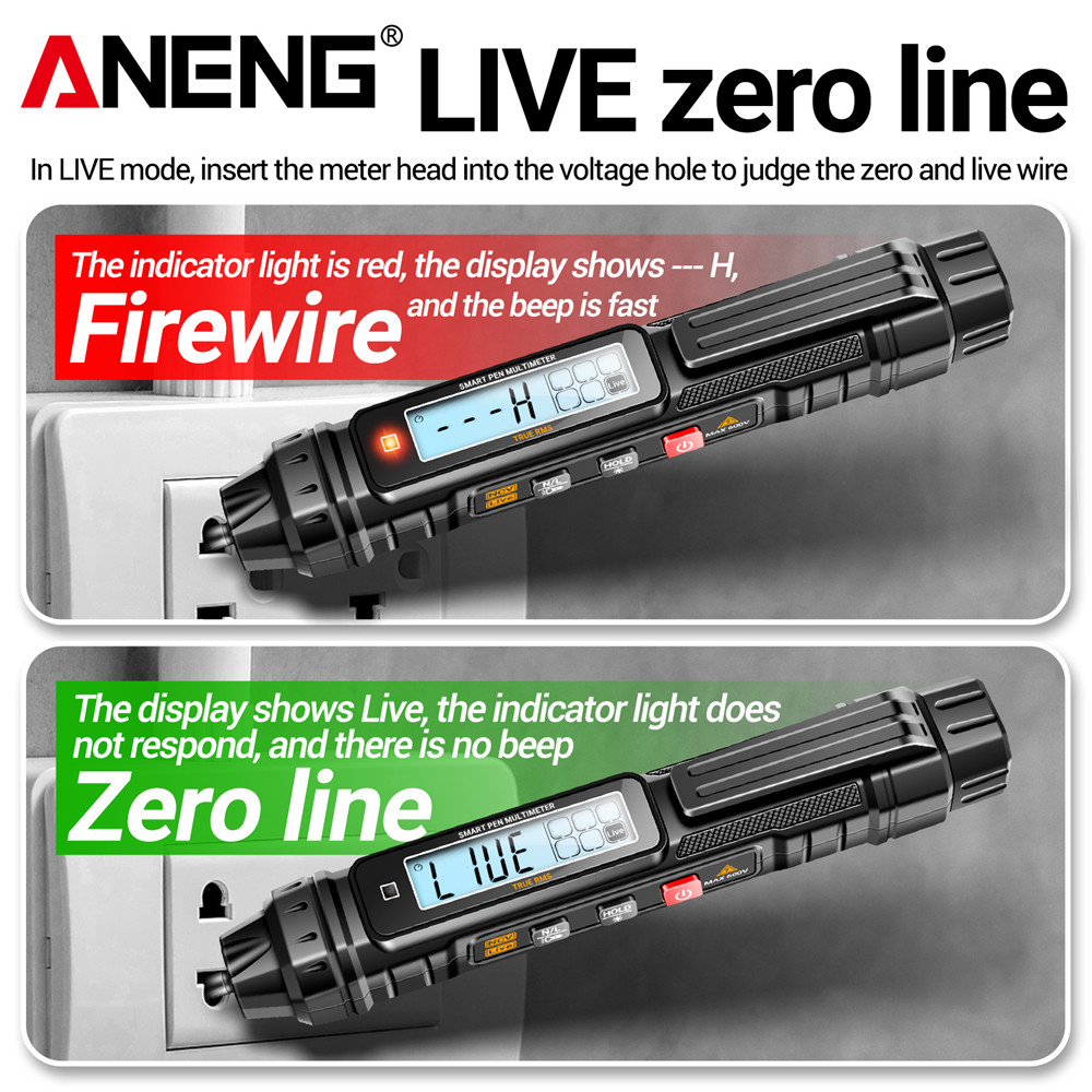 Professional ANENG Digital Multimeter Pen, Counts Auto-Ranging Meter, Non-Contact AC/DC Voltage, Ohm, Diode
