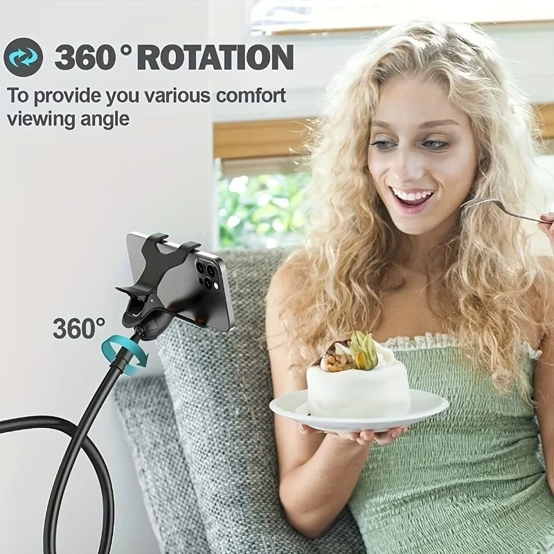 Flexible Gooseneck Phone Bracket – Universal Lazy Person Bedside & Desktop Clamp