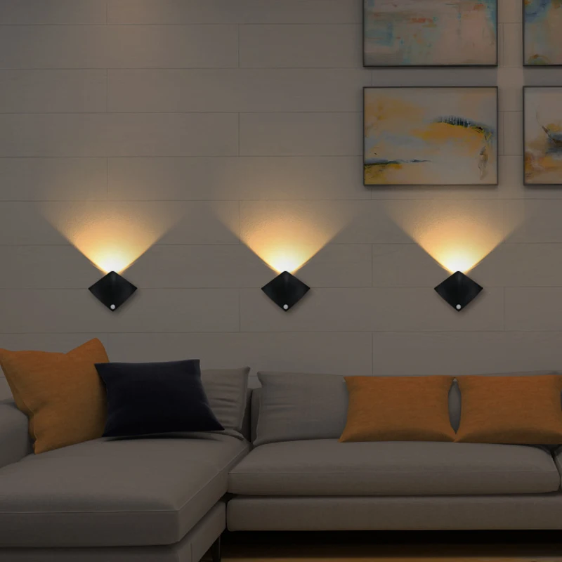 Wireless Portable Lamp, Rechargeable Wall Sconces with Motion Sensor, LED Night Light for Bedroom, Living Room