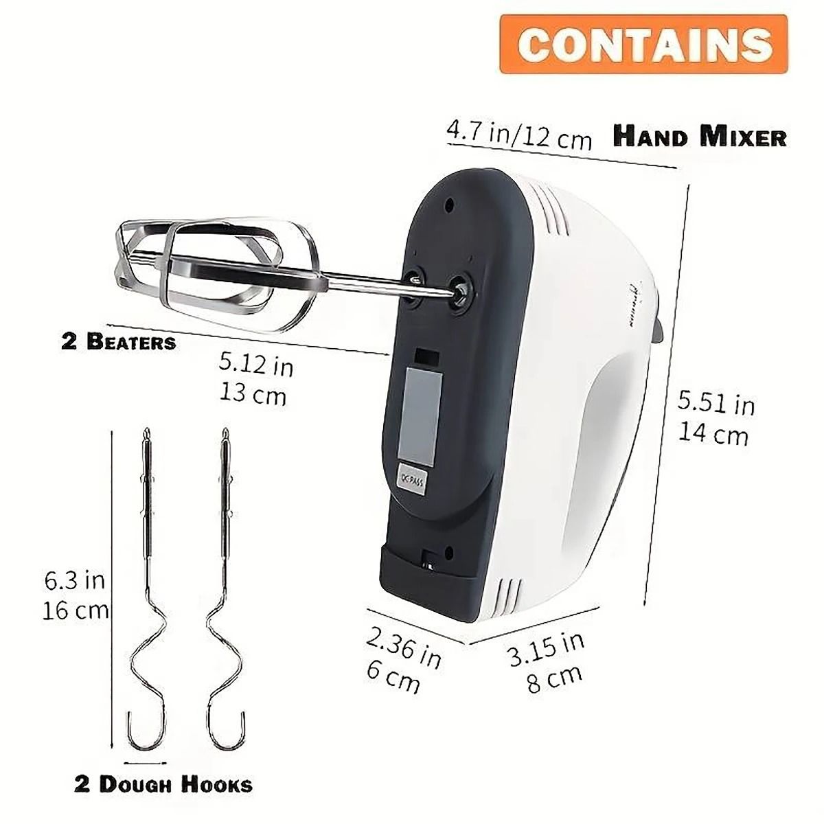 SaengQ Handheld Electric Egg Beater and Household Mixer