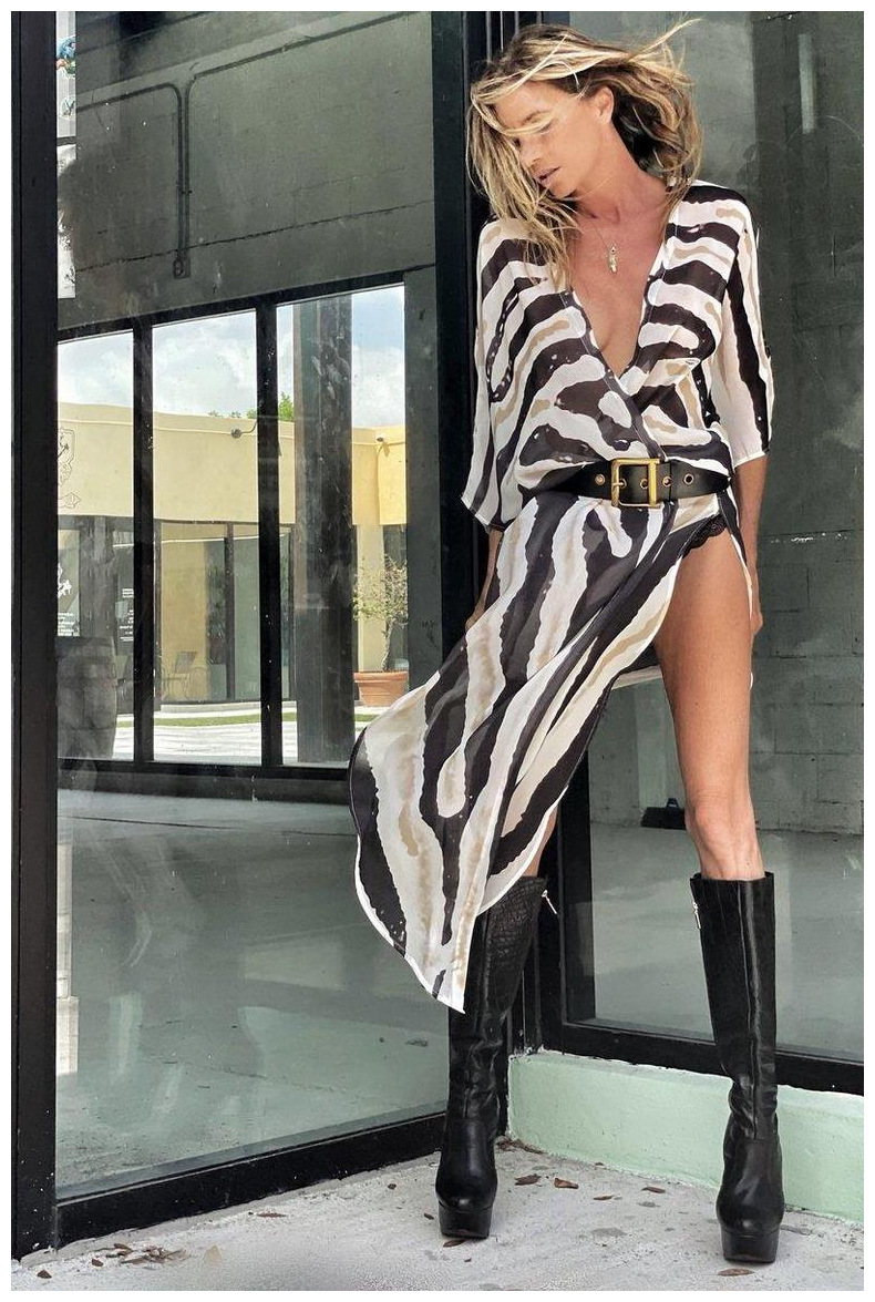 Stylish Tie Dye BIKINI Women Beach Dress, Long Open Front Cover-Ups, Outfits Bathing Suit