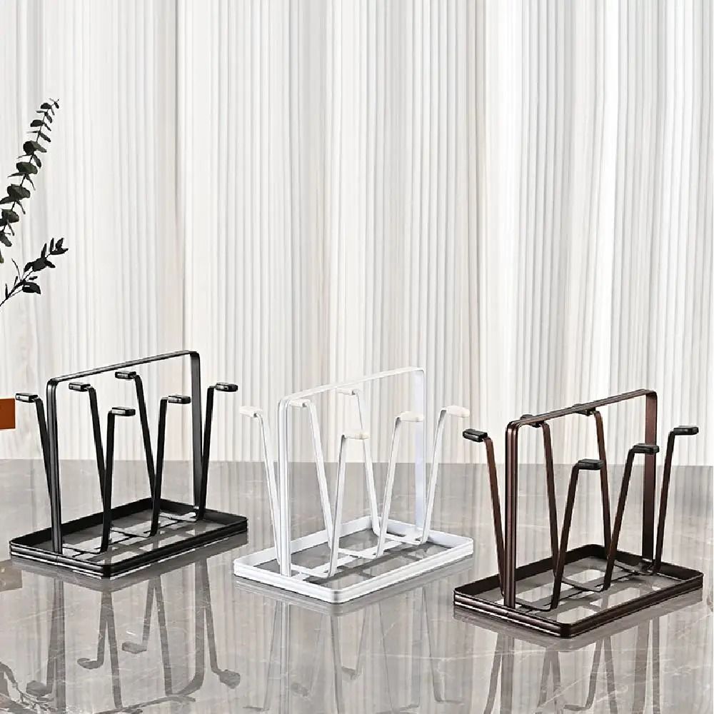 6 Cup Glass Drying Rack Non Slip Mug and Bottle Organizer