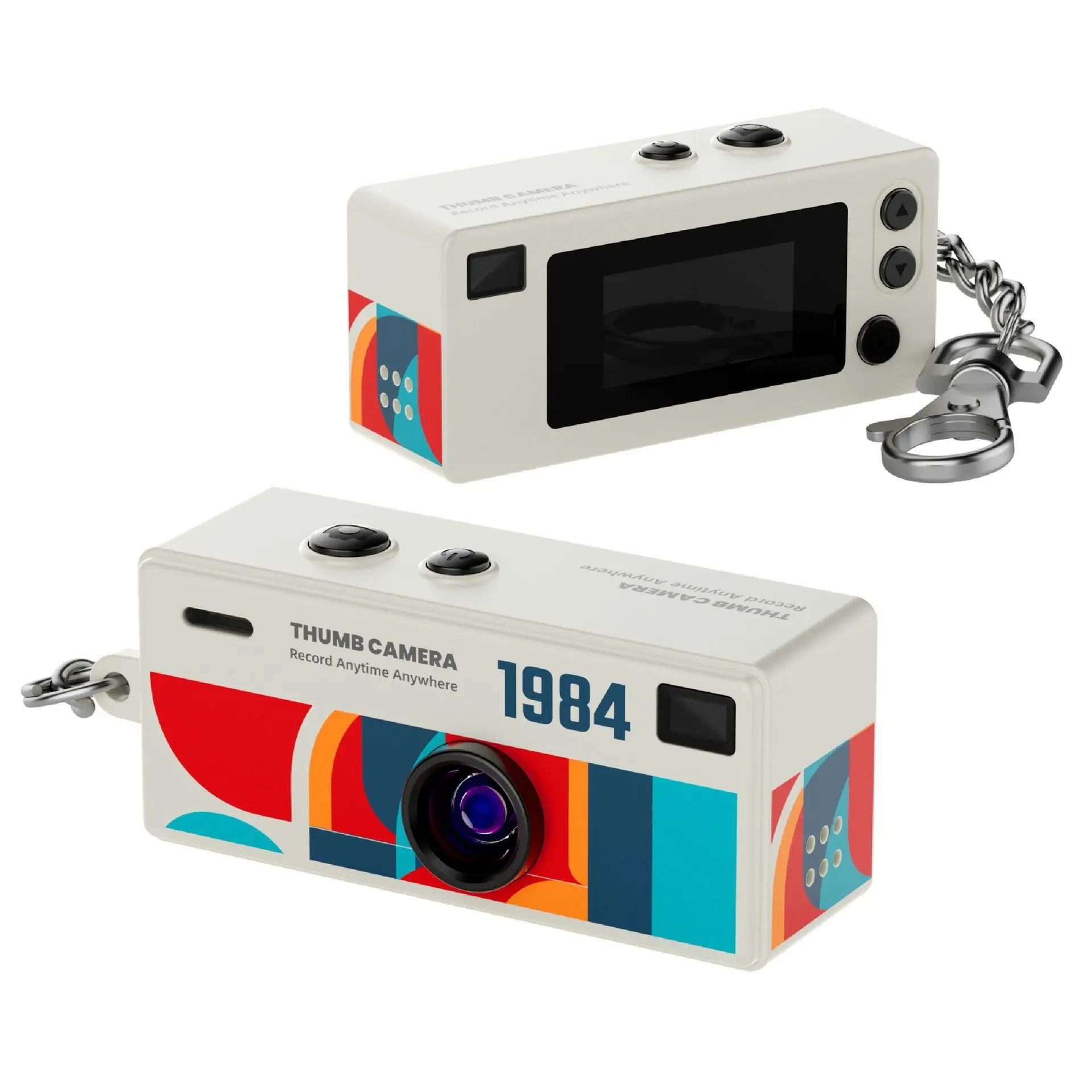 Retro 1984 Thumb Camera – Mini Keychain CCD Digital Camera – High-Yield Nostalgic Interaction Hub