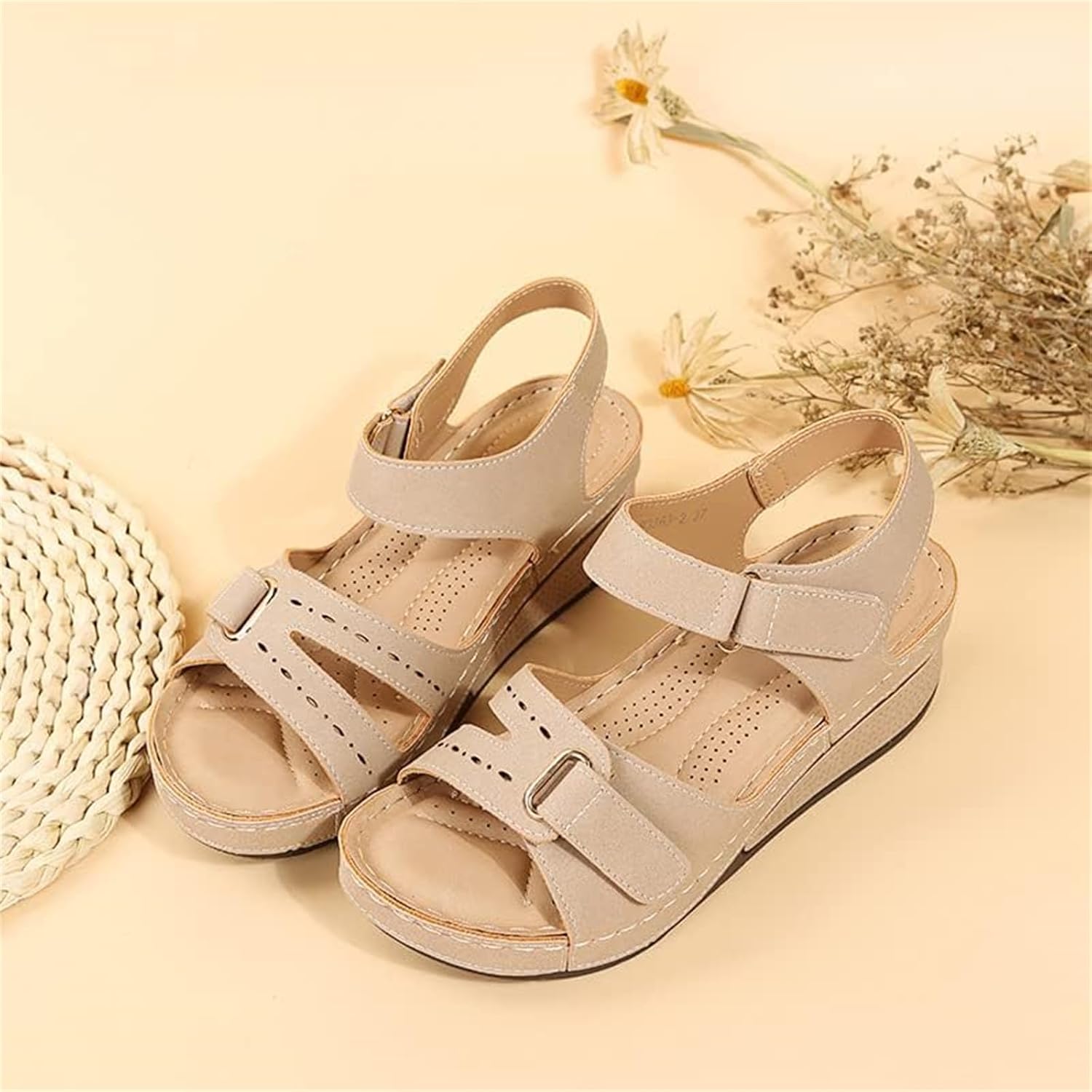 Women's Soft Slip-On Open Toe Walking Sandals – 2024 Summer Comfort Footwear