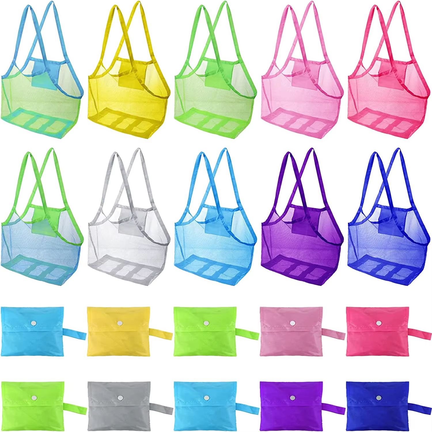 Kids Beach Mesh Bag Backpack for Sand Toys, Towels, and Beach Essentials