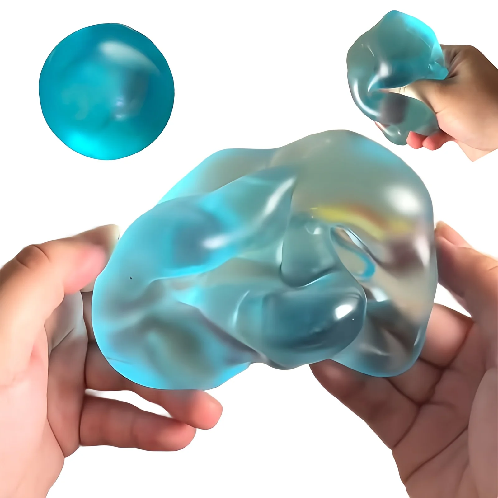 Soft Blue Maltose Squishy Toy, Transparent Sensory Fidgets, Anti Stress Slow Rebound Decompression Toy