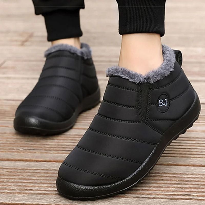 Men Winter Fur Lined Casual Sneakers Lightweight Warm Shoes