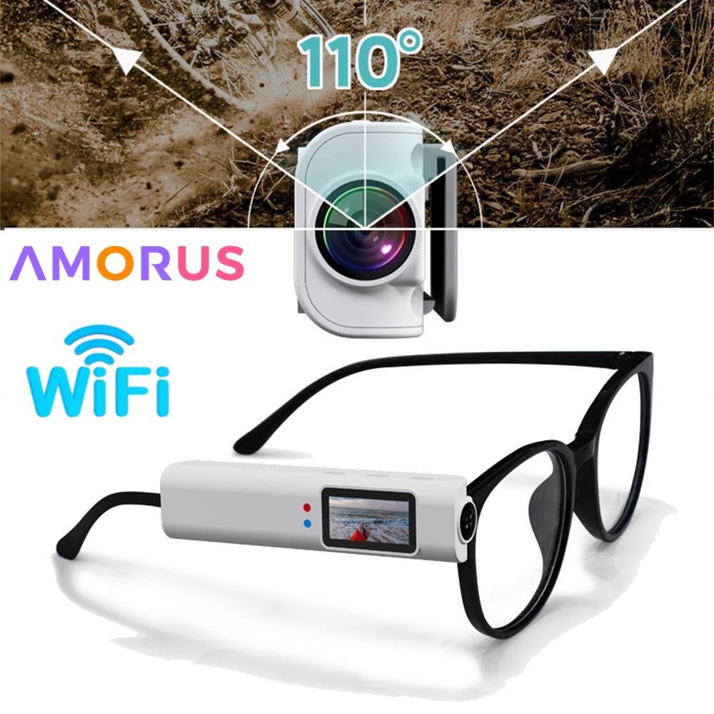 2.7K Ultra HD Glasses Camera,Wireless FPV Recording Camera with WiFi APP Control,Perfect for Vlogging,Sports,and Meeting