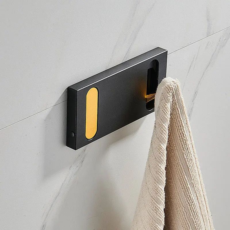 FlexHide Invisible Folding Wall Hooks – Space Aluminum Self-Closing Coat & Towel Hanger