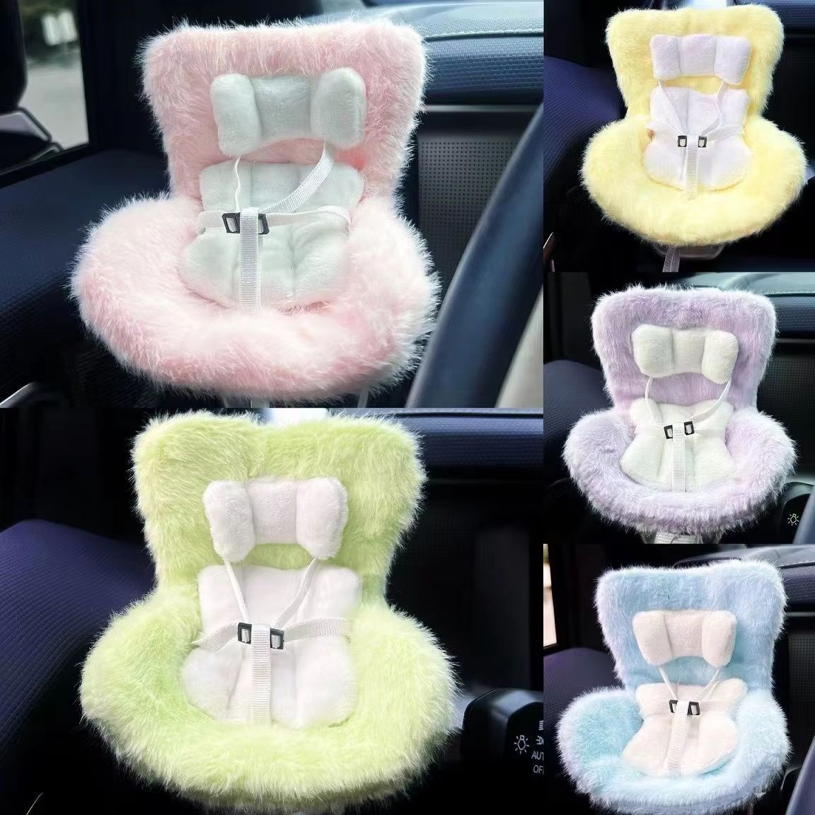 Car Doll Safety Seat 6.69in Cartoon Chair Model for Vehicle Interior Stylingauto