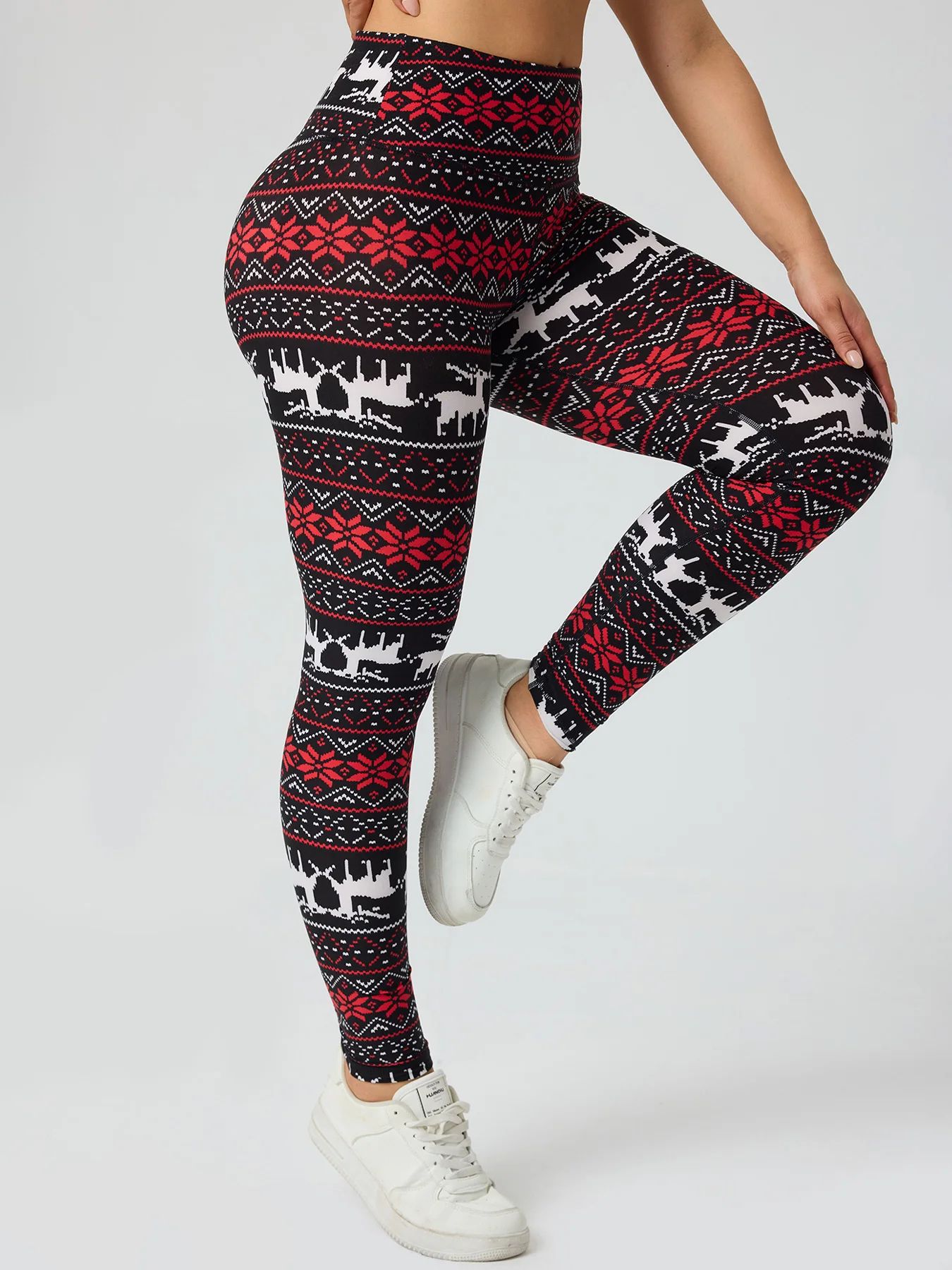 Christmas Print Hip Lifting Leggings