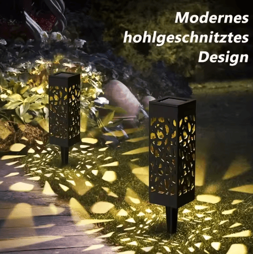 6PCS Hollow-Out Solar Garden Stake Lights – Waterproof LED Landscape Lawn Lamps