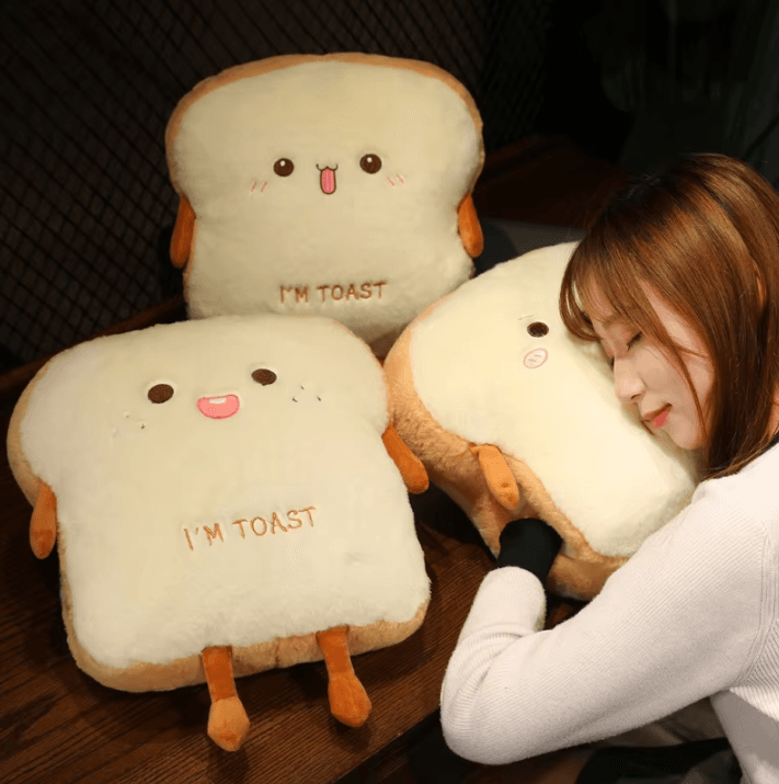 14-Inch Plush Bread Pillow – Soft Toast Simulation Food Doll Cushion & Cute Kids Toy Gift