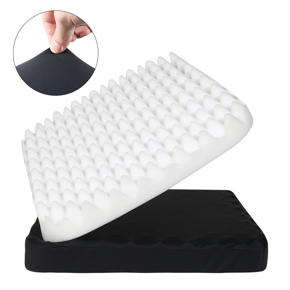Seat Cushion for Wheelchair, Cool Fabric Relieves Buttock Pressure, Temperature Control Cushion