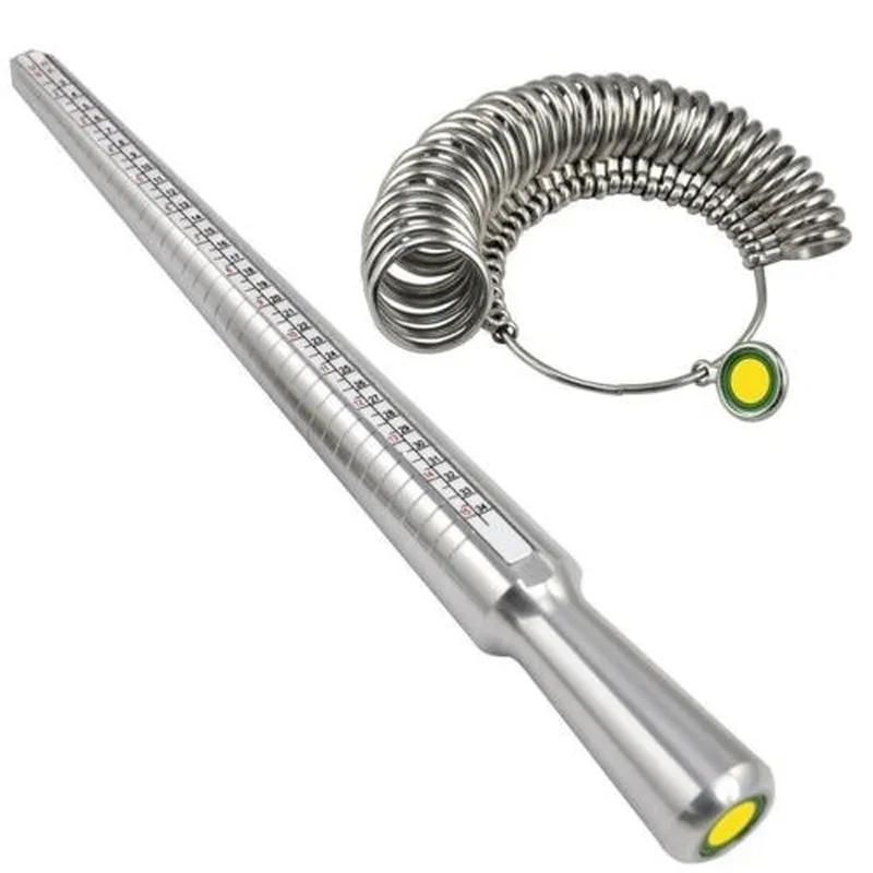 Metal Ring Sizer Measuring Tool Set, Gauge Mandrel Stick Finger Tool, Jewellery Making Equipment Accessories