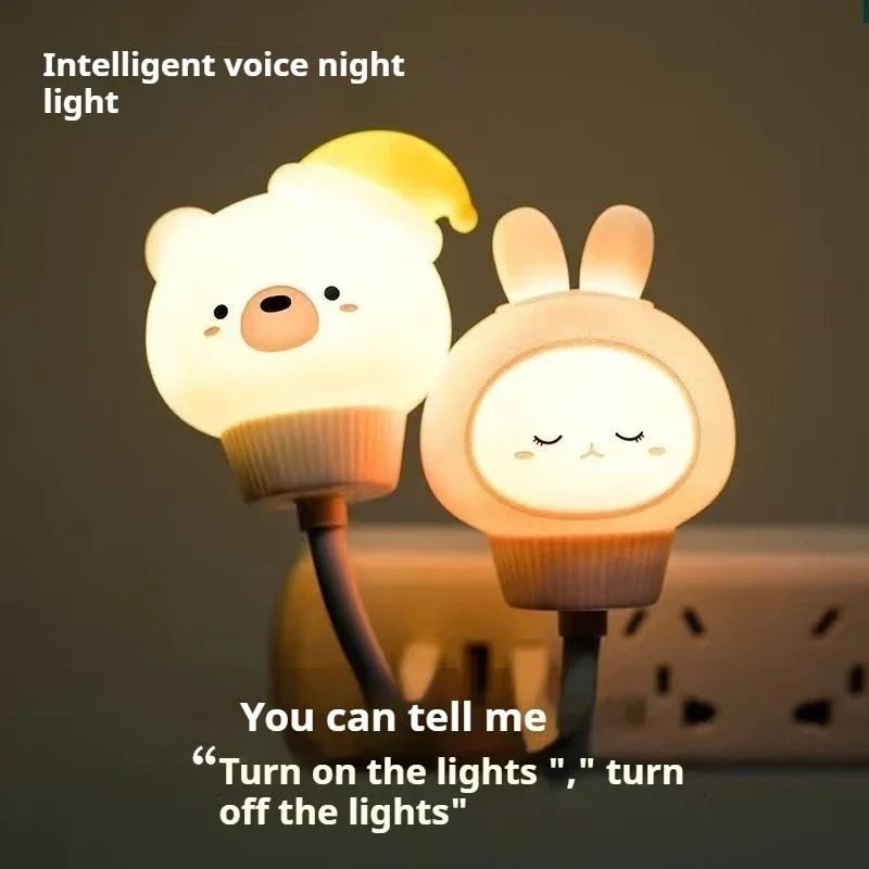 Cute Cartoon Voice Control LED Night Light
