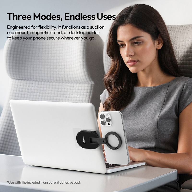 Magnetic Suction Phone Mount Stand for Car Dashboard, Desk & Glass Surfaces