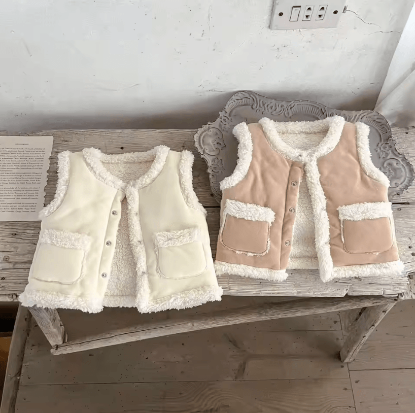 Warm Baby Girl Padded Vest Cotton Thick Toddler Sleeveless Winter Jacket