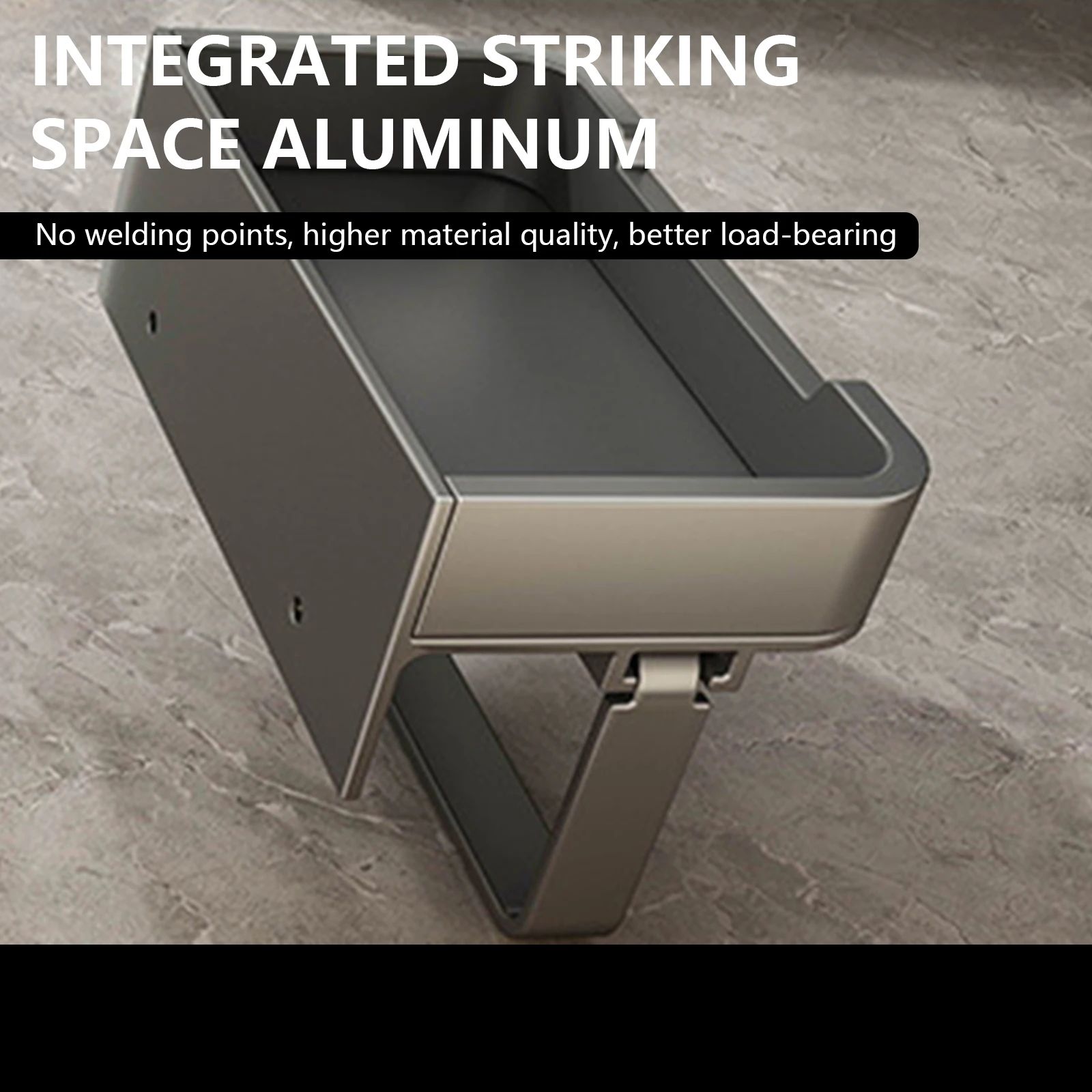 Aluminum Wall Mounted Toilet Paper Holder Shelf