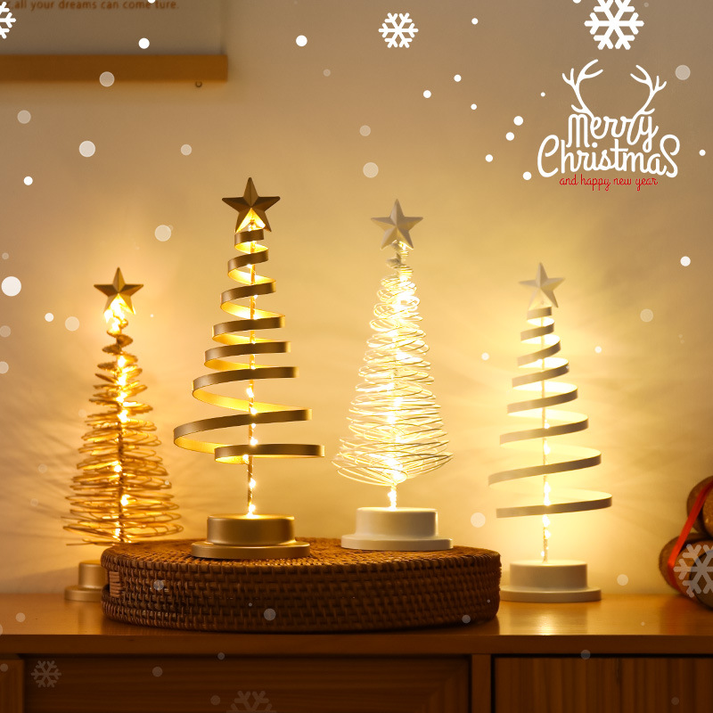 New Cross-Border Christmas Decorations, Wrought Iron Instagram-Worthy Christmas Tree, Desktop Ornament Gift