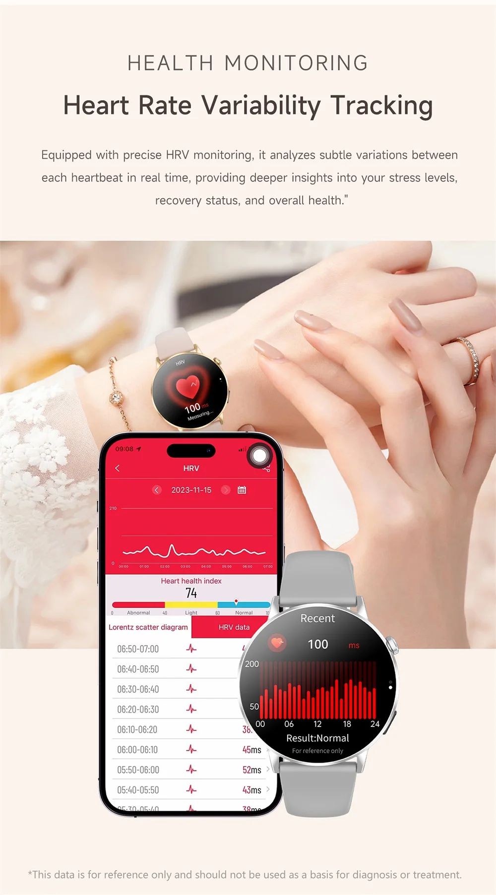 Women AMOLED Bluetooth Calling Smartwatch with Flashlight