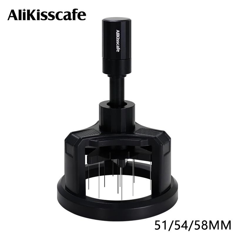 ALIKISSCAFE Adjustable WDT Tool – Professional Espresso Needle Distributor for 51/54/58mm Portafilters