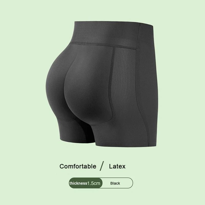 Natural Latex Hip Lifting Pants with Padded Butt Enhancer
