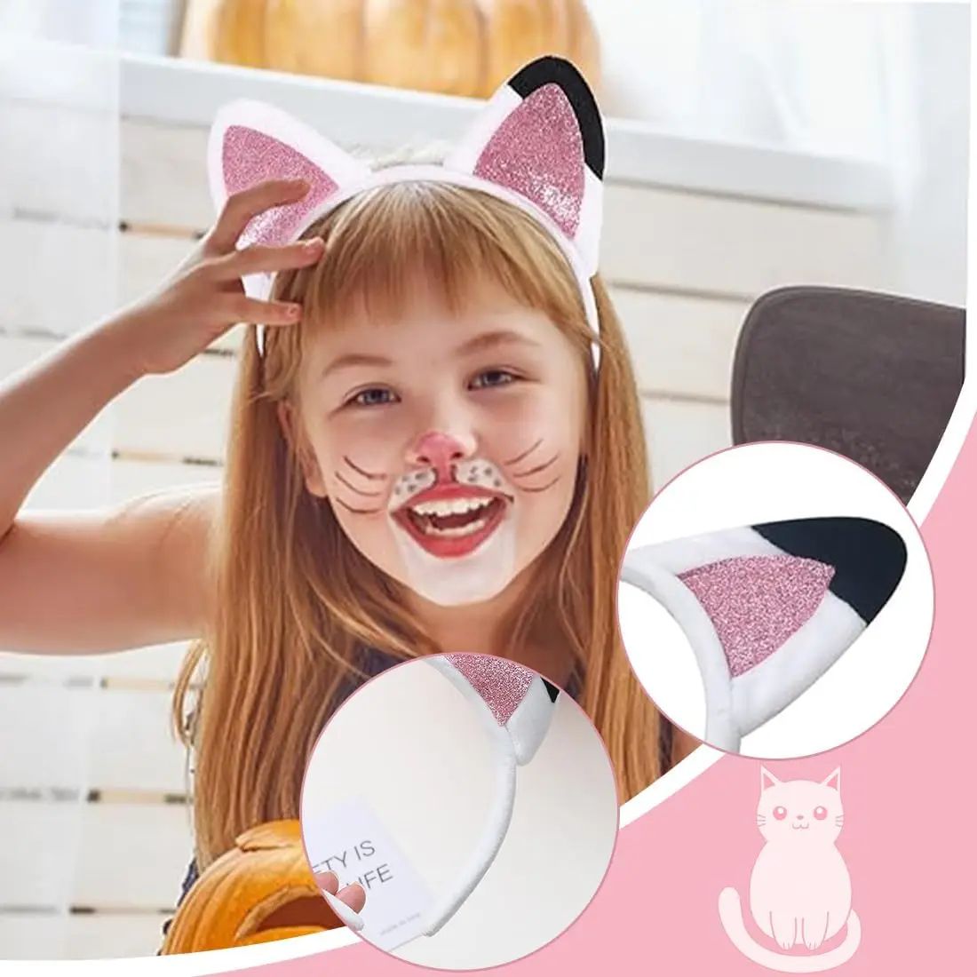 Pink Cat Party Headband