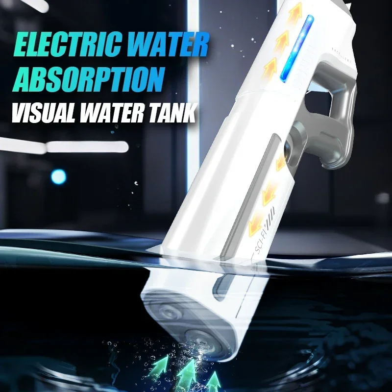 Summer Electric Water Guns, Automatic Water Suction Water Blasters, Powerful Squirt Outdoor Beach Toy Gift for Boys