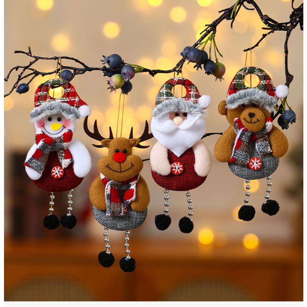 Deer Christmas Tree Decorations, Snowman, Santa Claus Gifts, Xmas Ornaments, Cute Christmas Decor for New Year Party