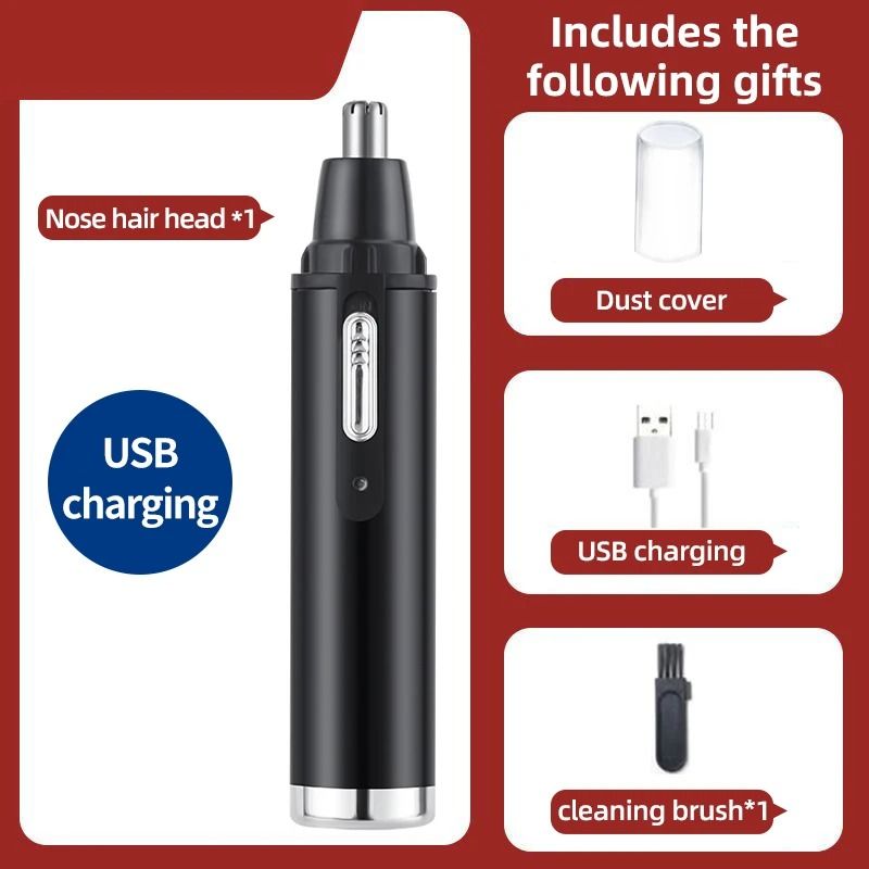 Rechargeable Nose Hair Trimmer With Dual-Use Design And Washable Blades