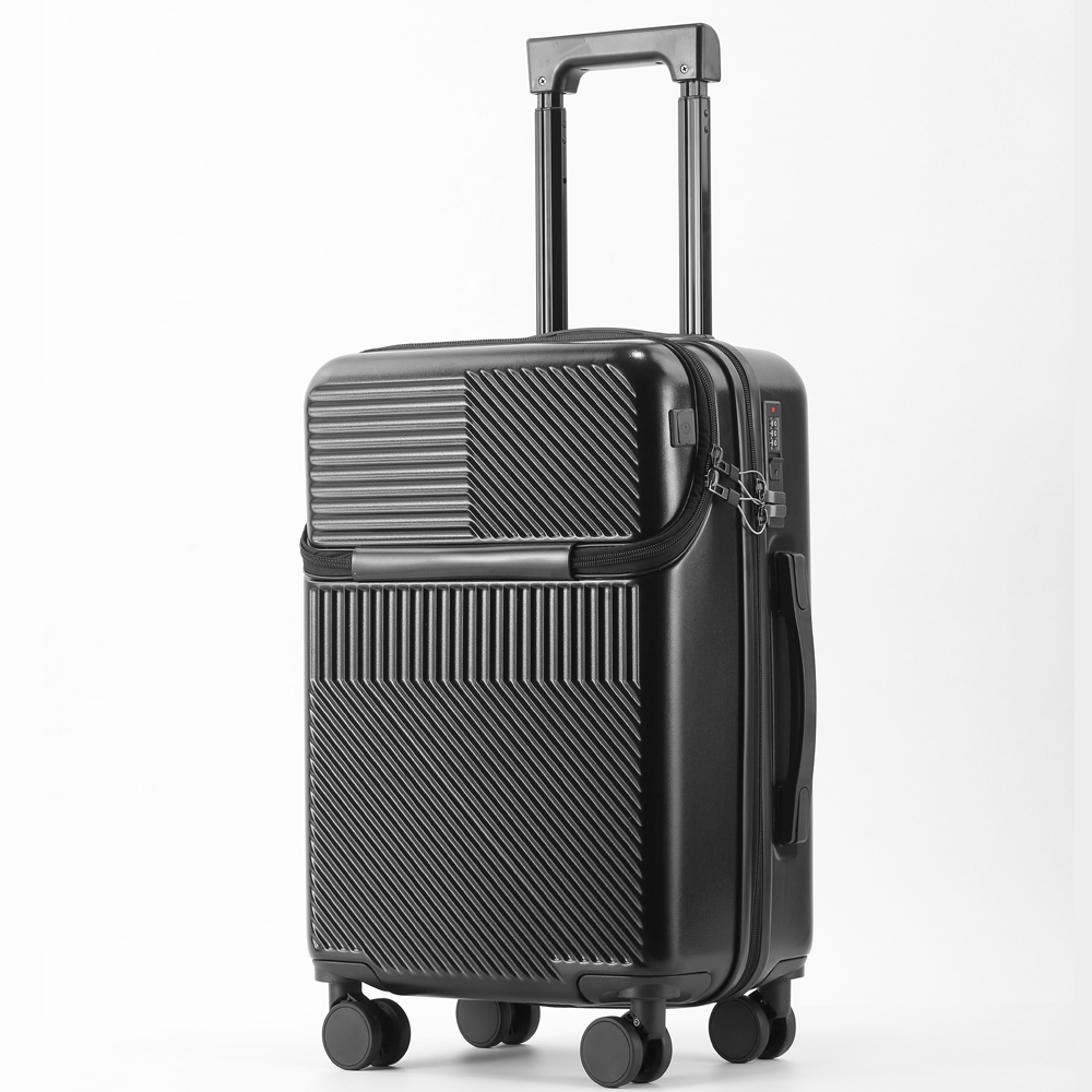 Stylish Business Carry-On Luggage with Cup Holder, Compact Lightweight Suitcase