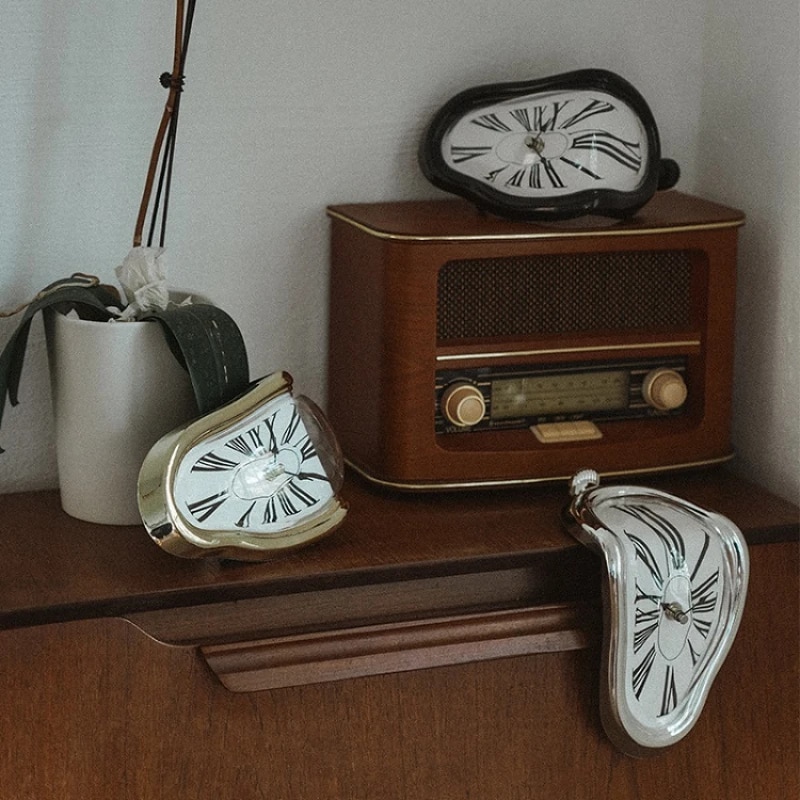 Surreal Melting Clock: Salvador Dali Style Wall Watch for Home, Office, Desk - Decorative & Unique Gift