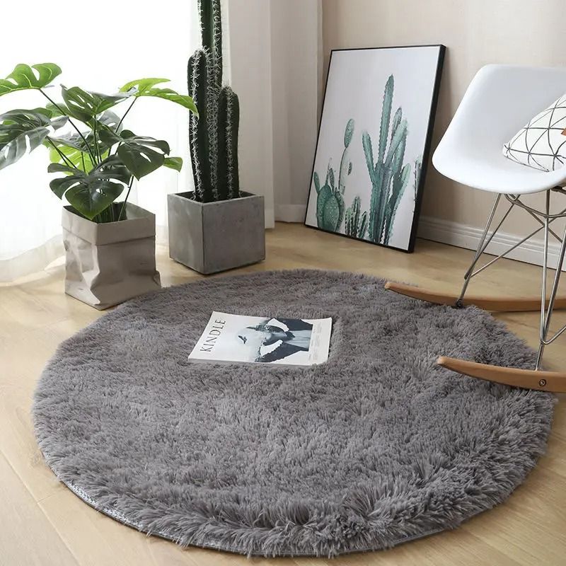 Ultra-Soft Plush Round Rug | Fluffy Shaggy Living Room Carpet | Non-Slip Faux Fur Mat for Bedroom & Nursery
