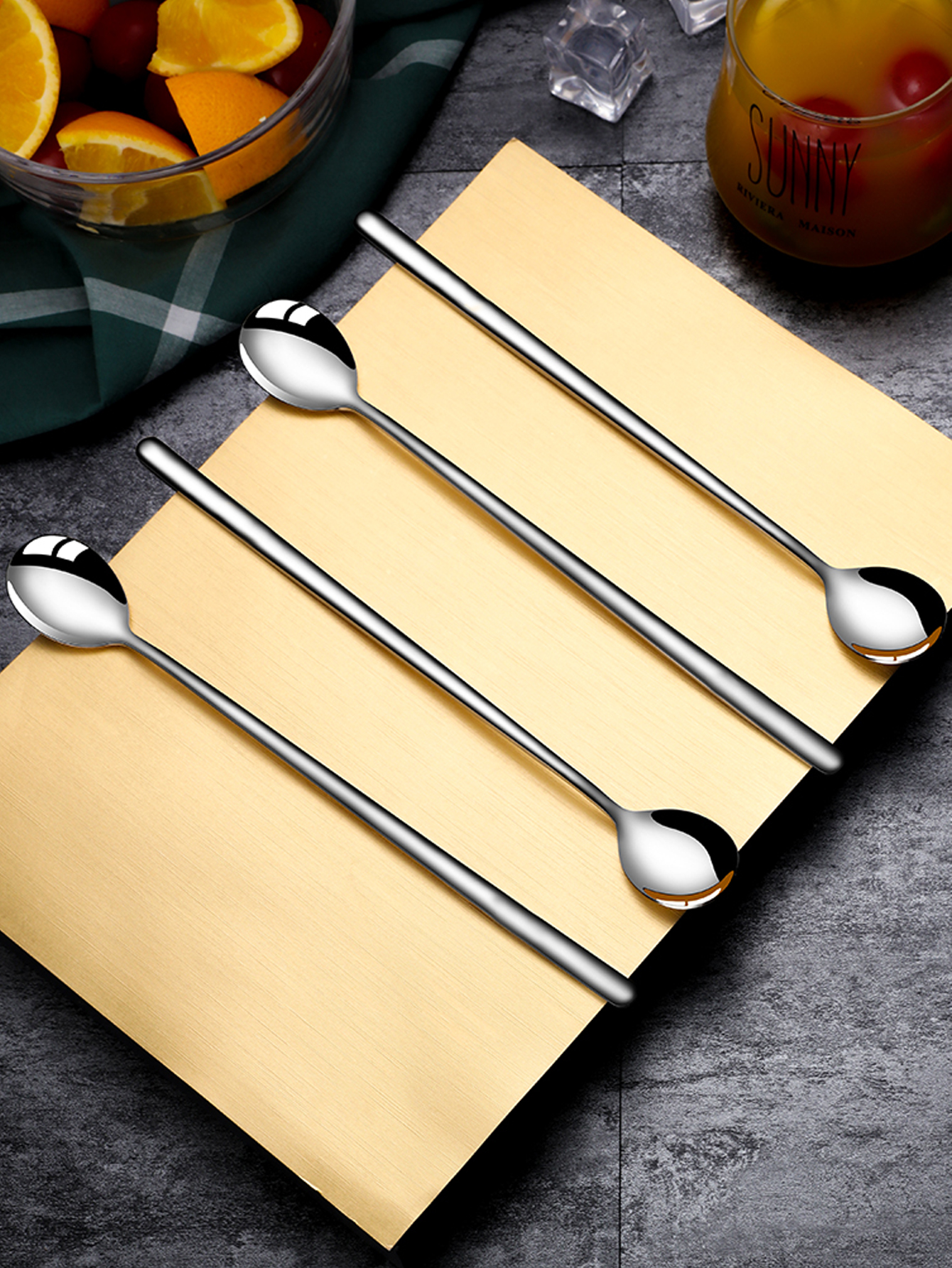 Stainless Steel Ice Cream Spoons, Long Handle Coffee Spoons, Stirring Spoons, Kitchen Utensils