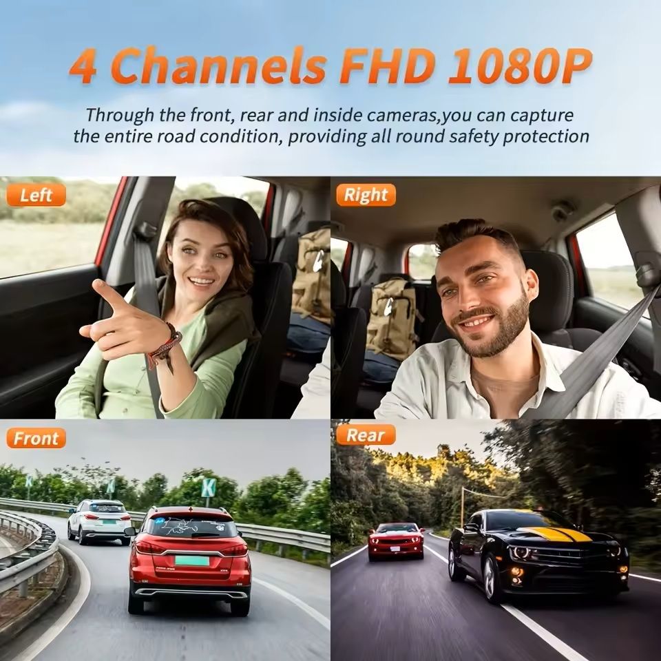 4CH GPS Dashcam Car Camera with WiFi and Night Vision