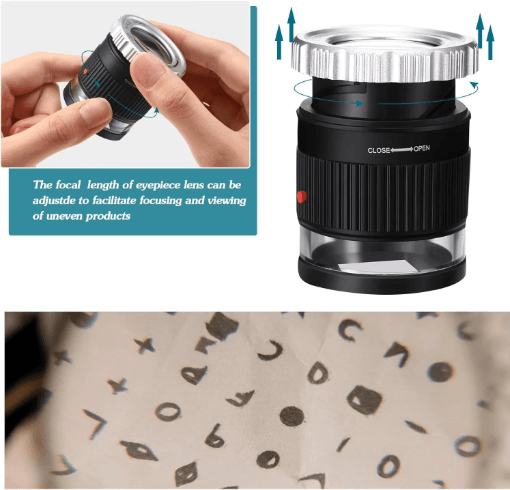 30X Adjustable Focal Length Loupe Magnifier Foldable Jewelry and Coin Inspection Glass