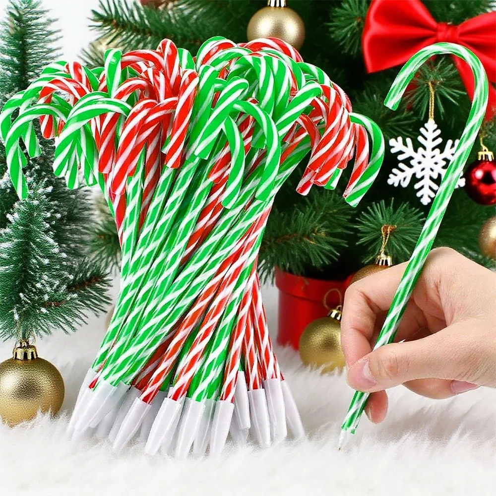 Festive Candy Cane Ballpoint Pens Set Christmas Writing Gift Set