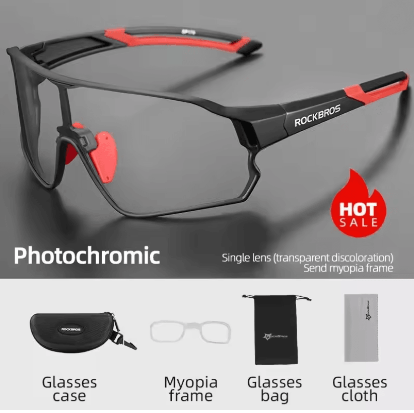 ROCKBROS Photochromic Cycling Glasses with UV400 Protection and Ultra-Light Frame