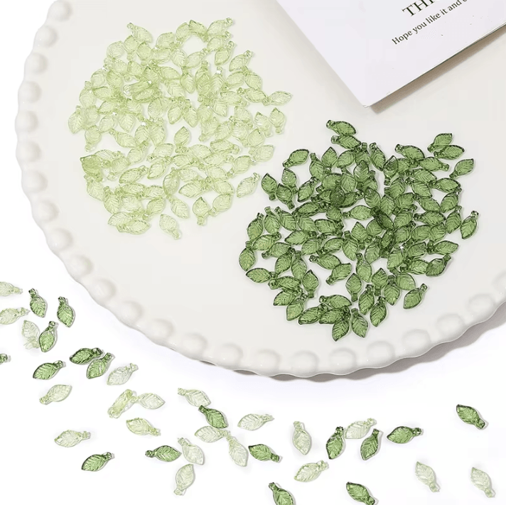 Acrylic Mini Leaf Beads for Jewelry Making – DIY Acrylic Leaf Beads for Earrings & Necklaces (10/50pcs Craft)